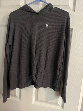 abercrombie kids dark gray/black waffle knit sweater